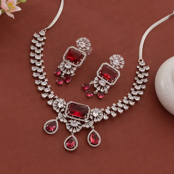 Silver_&_Red_Stainless_Steel_Ruby_Ad_Necklace_Earring_Set_For_Women