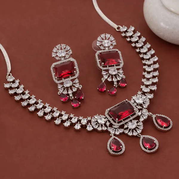 Silver_&_Red_Stainless_Steel_Ruby_Ad_Necklace_Earring_Set_For_Women