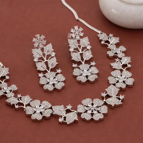 Silver_Stainless_Steel_All-Crystal_Sparkling_Statement_Necklace_Set_For_Women