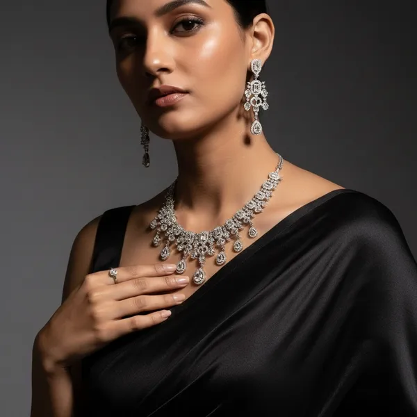 Silver_Stainless_Steel_All-Crystal_Simulant_Bridal_Necklace_Set_For_Women