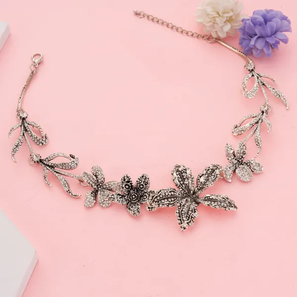 Grey_Silver_Stainless_Steel_Tone_Crystal_Vine_Necklace_For_Women