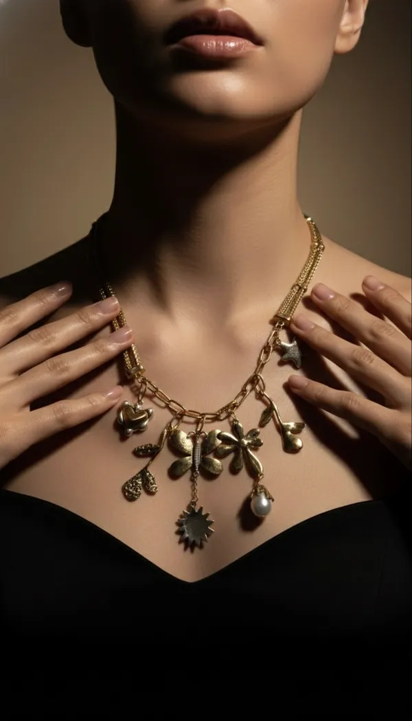 Golden_Stainless_Steel_Laye_Chain_Charm_Necklace_For_Women