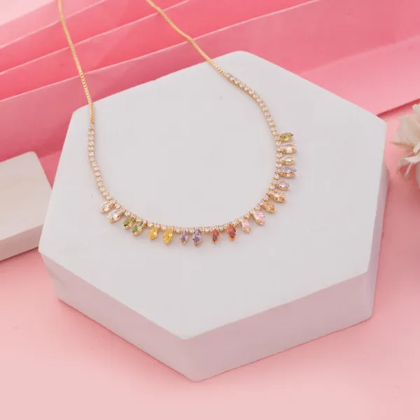 Multicolour_Stainless_Steel_Minimalist_En_Rainbow_Drop_Necklace_For_Women