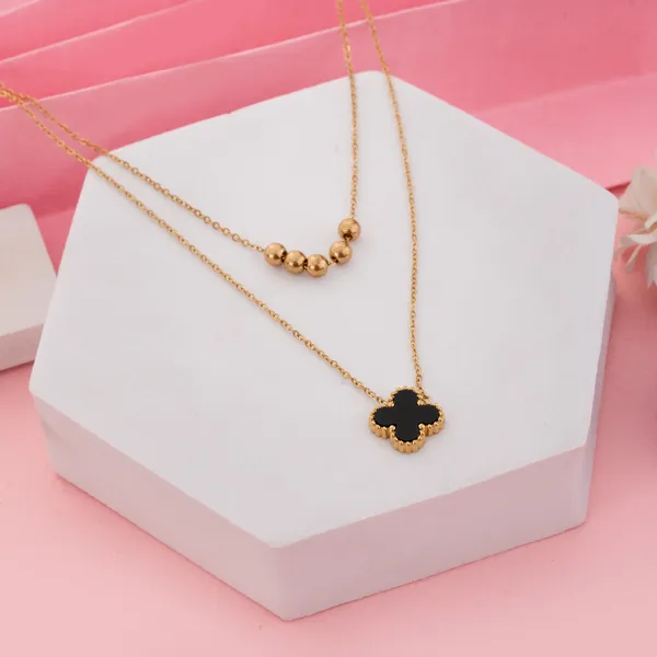 Golden_Stainless_Steel_Clover_Charm_Necklace_For_Women