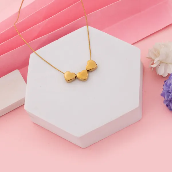 Golden_Stainless_Steel_Minimalist_Triple_Heart_Necklace_For_Women