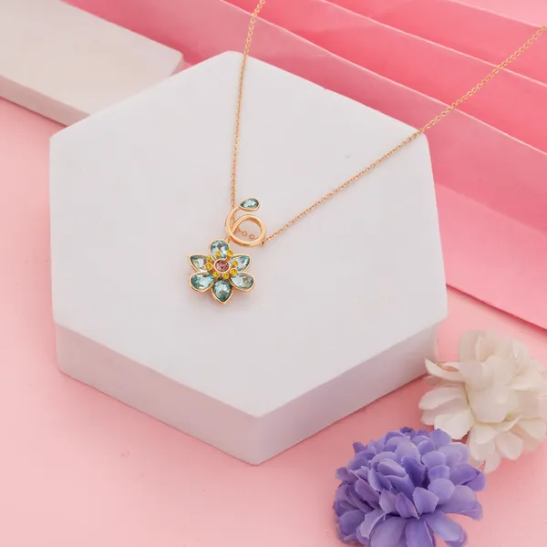 Aqua_Blue_Stainless_Steel_Boho_Flower_Crystal_Drop_Necklace_For_Women