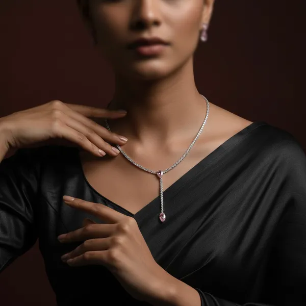 Silver_&_Pink_Stainless_Steel_Heart_Stone_Tennis_Chain_Necklace_Set_For_Women