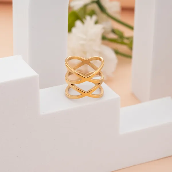 Golden_Stainless_Steel_Chic_Cross-Over_Ring_For_Women