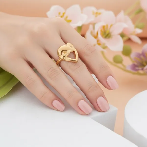 Golden_Stainless_Steel_Statement_Heart_Shaped_Ring_For_Women