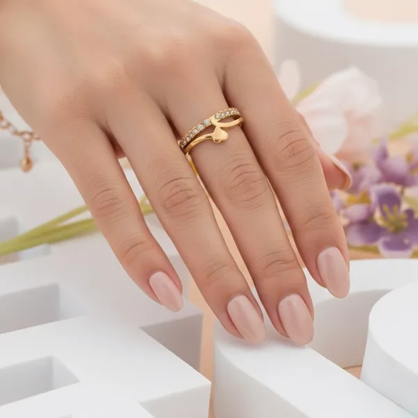 Golden_Stainless_Steel_Mini_Heart_Zirconia_Ring_For_Women