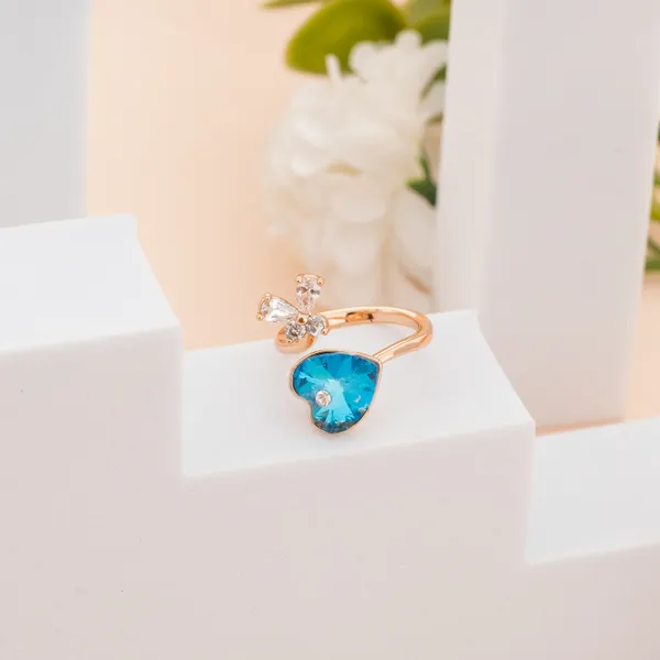 Golden_Stainless_Steel_Ocean_Teardrop_Stone_Ring_For_Women