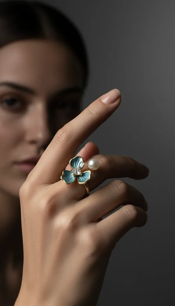 Golden_Stainless_Steel_Enamel_Flower_Ring_For_Women