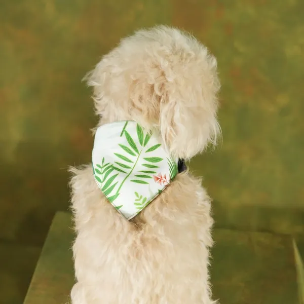 White_Adjustable_Dog_Bandana/Dog_Scarf/Dog_Gift