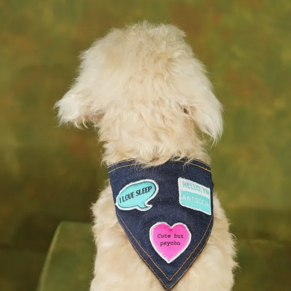Black_Adjustable_Dog_Bandana/Dog_Scarf/Dog_Gift