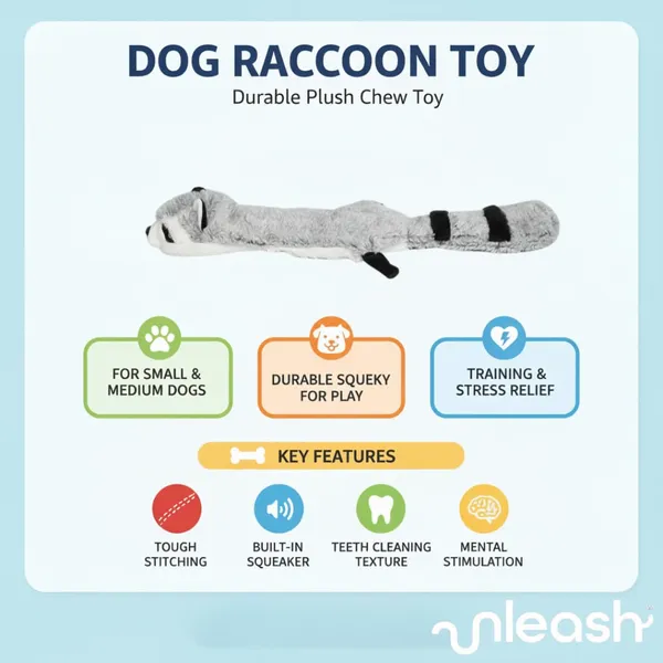 Grey_Large_Dogs_Toy_Pet_Chew_Squeak_Squeaky_Plush_Toys_Interactive_Tough_Gift_Raccoon