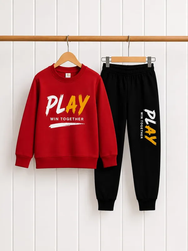 Boys_Red_PLAY_Printed_Sweatshirt_&_Black_Jogger_Set