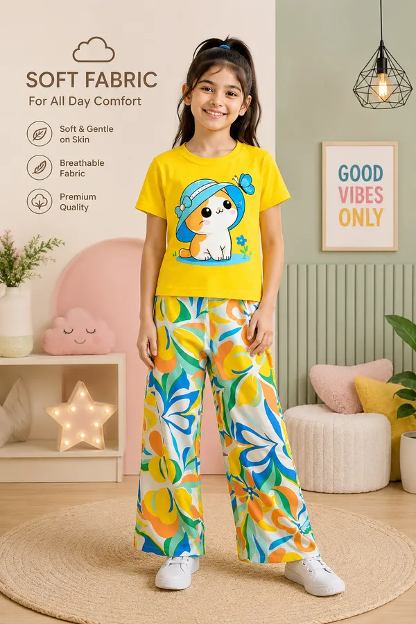Cute_Kitty_Printed_Girls_T-Shirt_&_Palazzo_Set