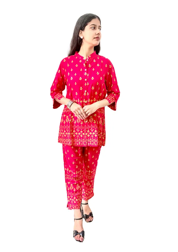 Red_Elegant_Design_Cotton_Co-Ord_Set_For_Women