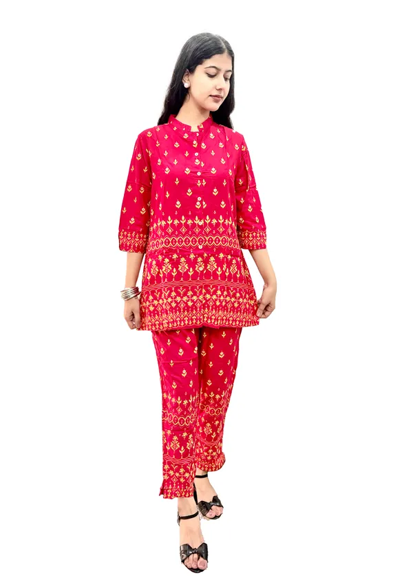 Red_Elegant_Design_Cotton_Co-Ord_Set_For_Women