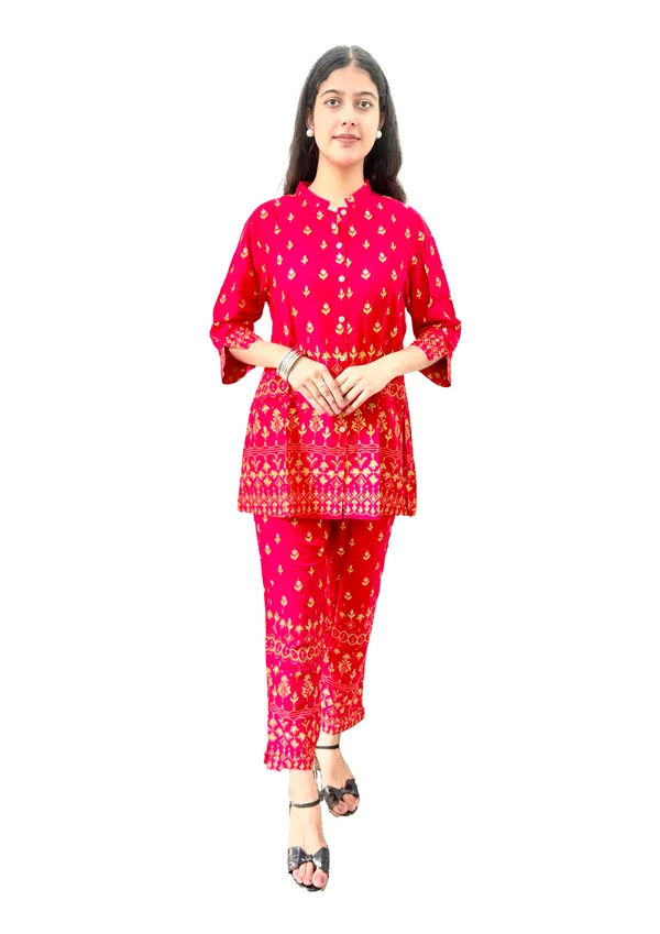 Red_Elegant_Design_Cotton_Co-Ord_Set_For_Women