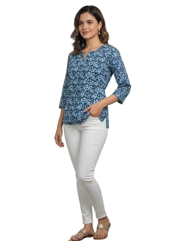 Indigo_Elegant_Design_Cotton_Short_Kurti_Printed_For_Women