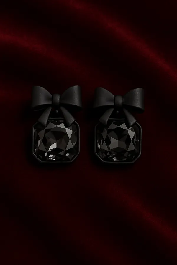 Black_Bow_Stud_Earrings_For_Women