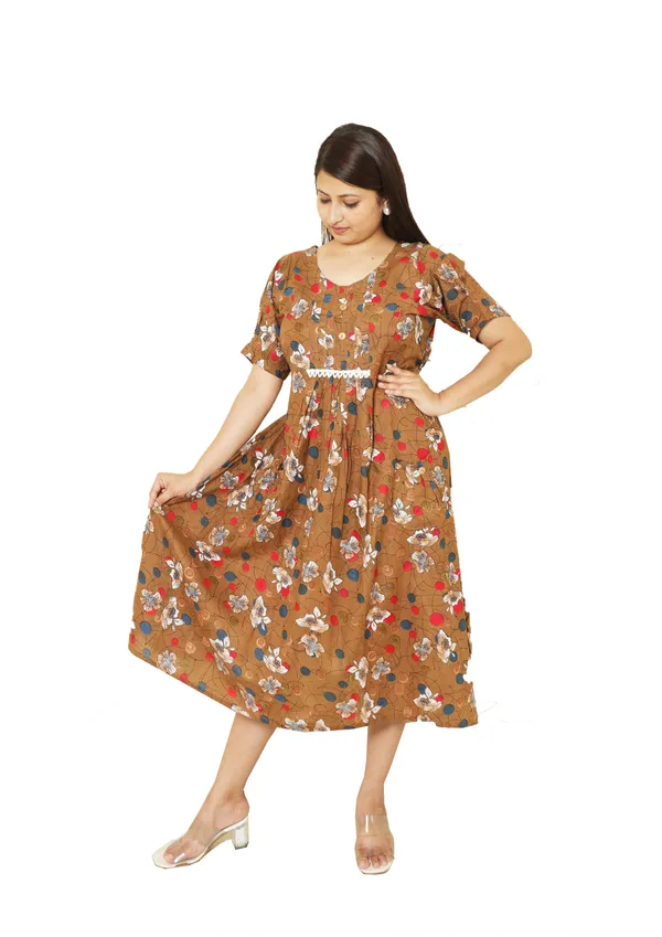 Brown_Cotton_Dress_For_Women