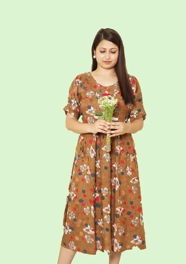 Brown_Cotton_Dress_For_Women