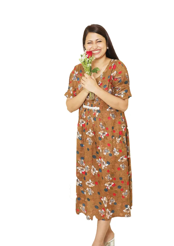 Brown_Cotton_Dress_For_Women