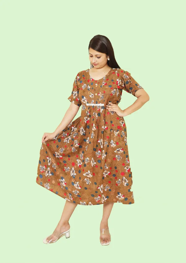 Brown_Cotton_Dress_For_Women