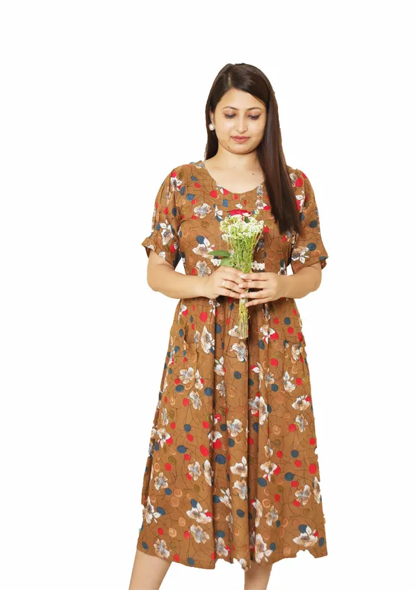 Brown_Cotton_Dress_For_Women