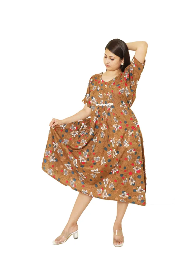 Brown_Cotton_Dress_For_Women