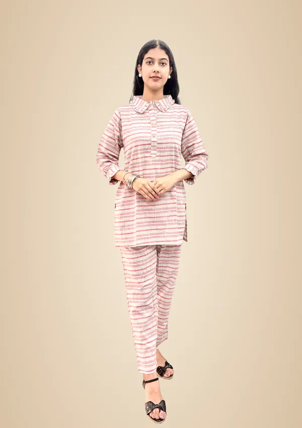 Grey_Elegant_Design_Khadi_Cotton_Co-Ord_Set_For_Women
