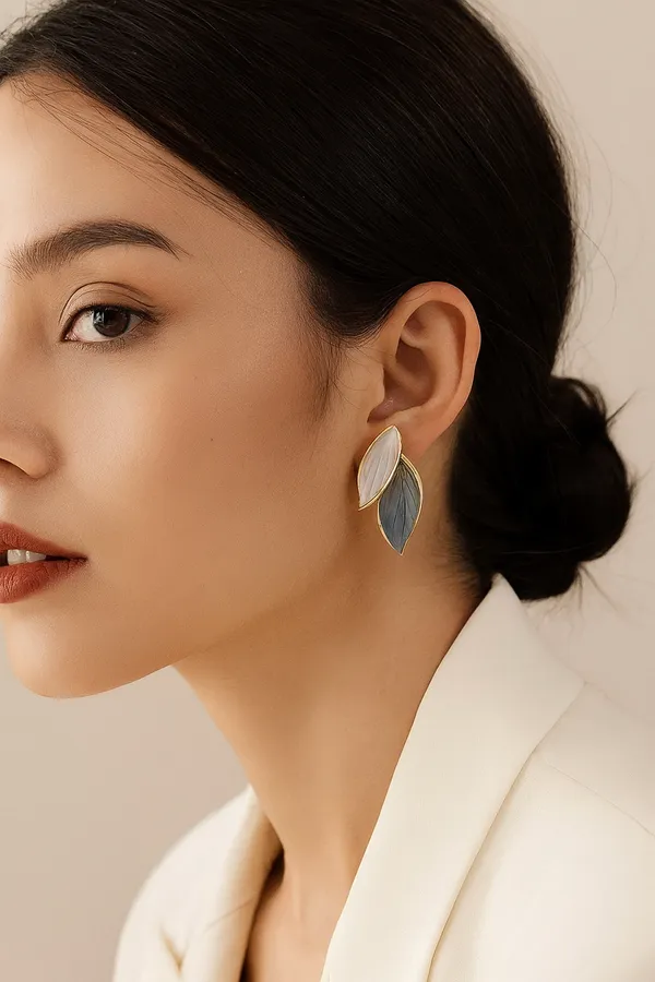 Grey_White_Leaves_Earrings_For_Women