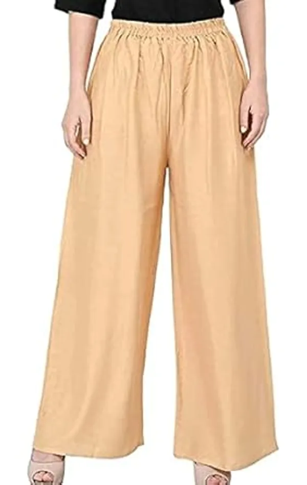 Skin_Beige_Rayon_Palazzo_For_Women