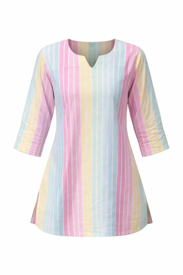 Multicolor_A-Line_Short_Kurti