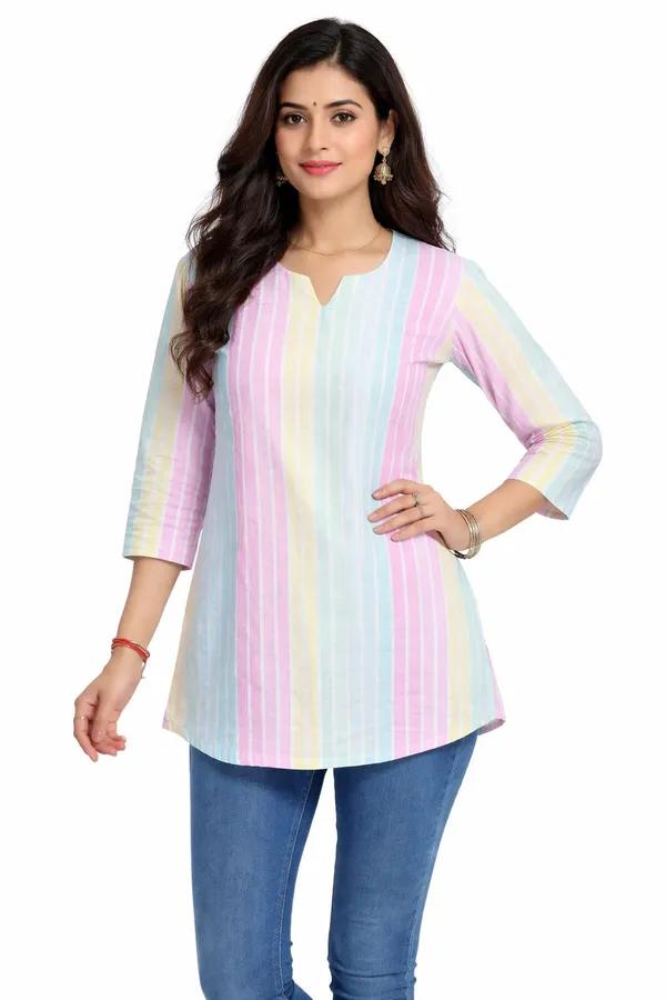 Multicolor_A-Line_Short_Kurti