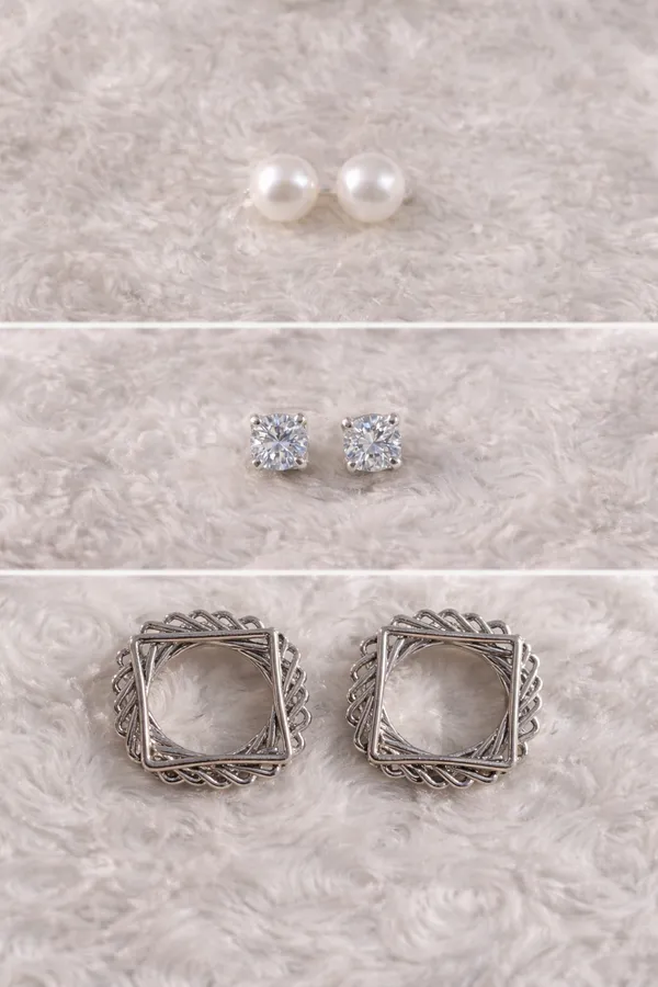 Silver_color_Combo_Pearl,_Stud,Stone_Earrings_For_Women
