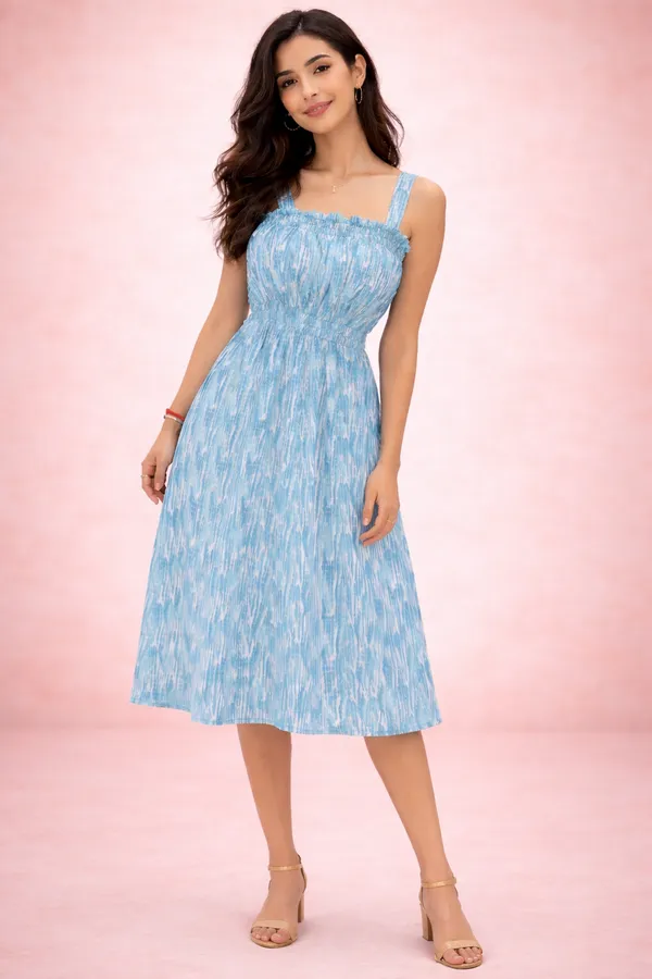 Shibori_Knee_length_Dress