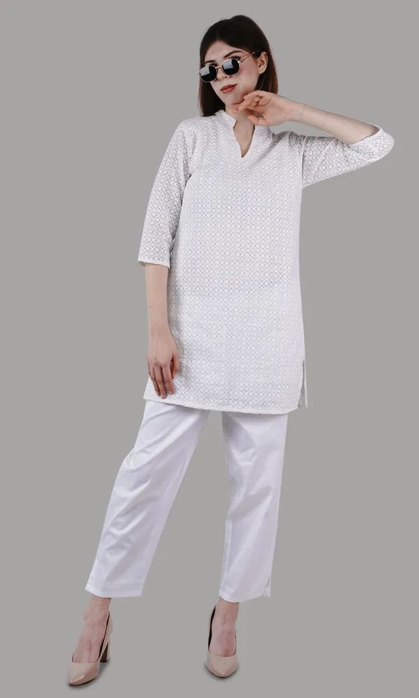 White_Elegant_Design_Cotton_Co-Ord_Set_For_Women