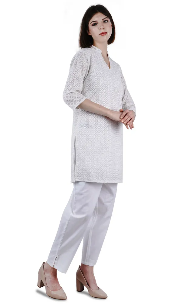 White_Elegant_Design_Cotton_Co-Ord_Set_For_Women