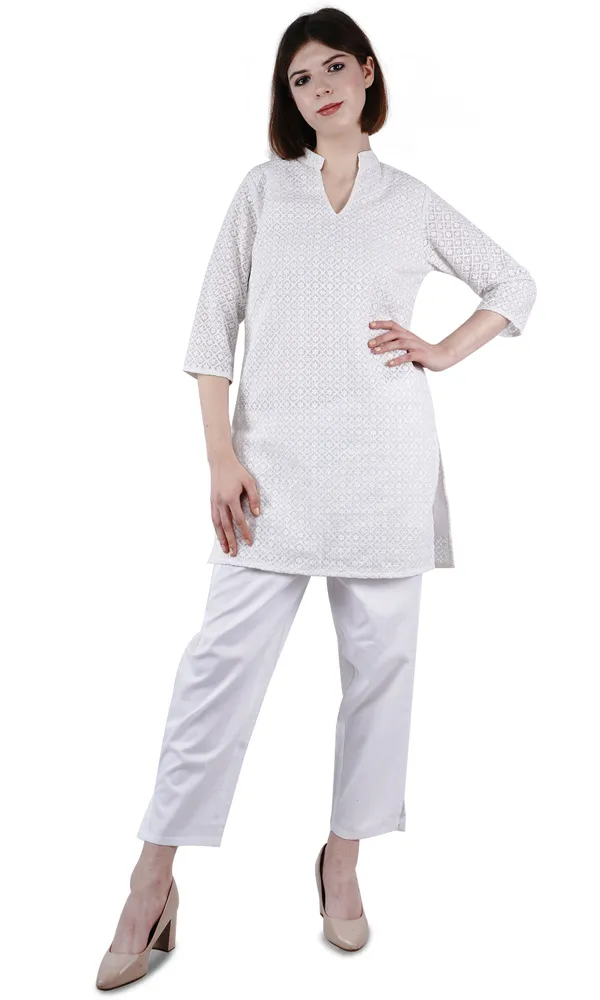 White_Elegant_Design_Cotton_Co-Ord_Set_For_Women