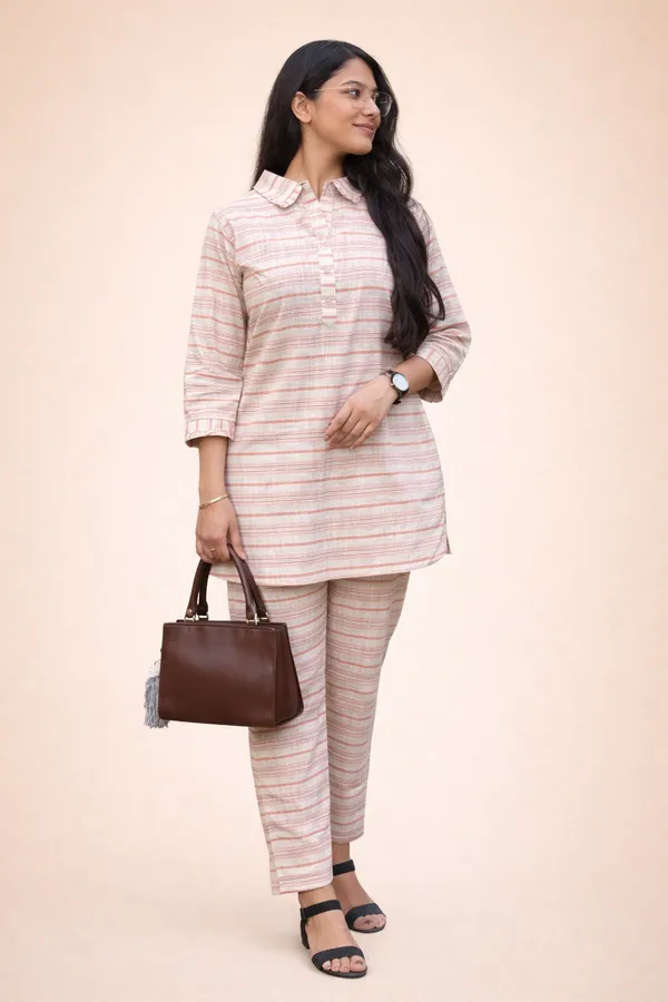Grey_Elegant_Design_Khadi_Cotton_Co-Ord_Set_For_Women