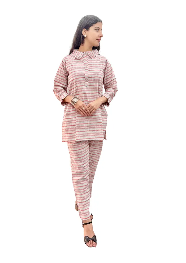 Grey_Elegant_Design_Khadi_Cotton_Co-Ord_Set_For_Women