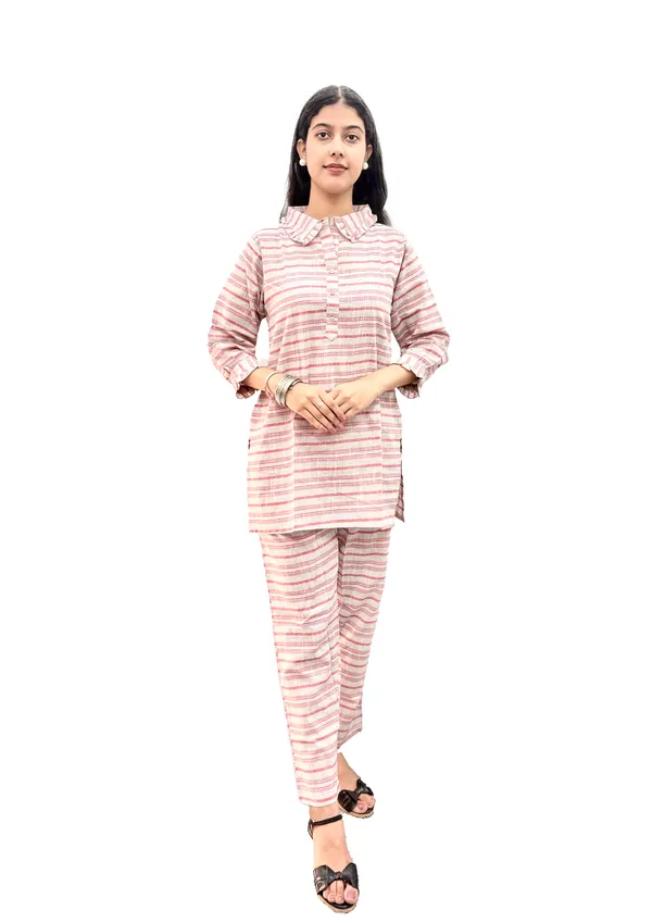 Grey_Elegant_Design_Khadi_Cotton_Co-Ord_Set_For_Women