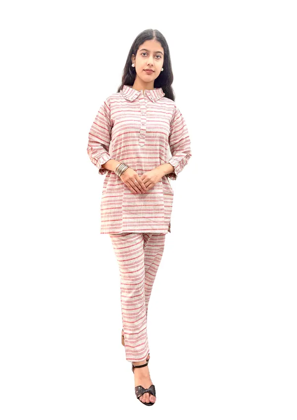 Grey_Elegant_Design_Khadi_Cotton_Co-Ord_Set_For_Women
