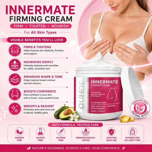 INNERMATE_Firming_Cream_for_Women_|_Skin_Tightening_&_Nourishing_Cream_|_Herbal_Formula_with_Kojic_Acid,_Vitamin_E_&_Avocado_Oil