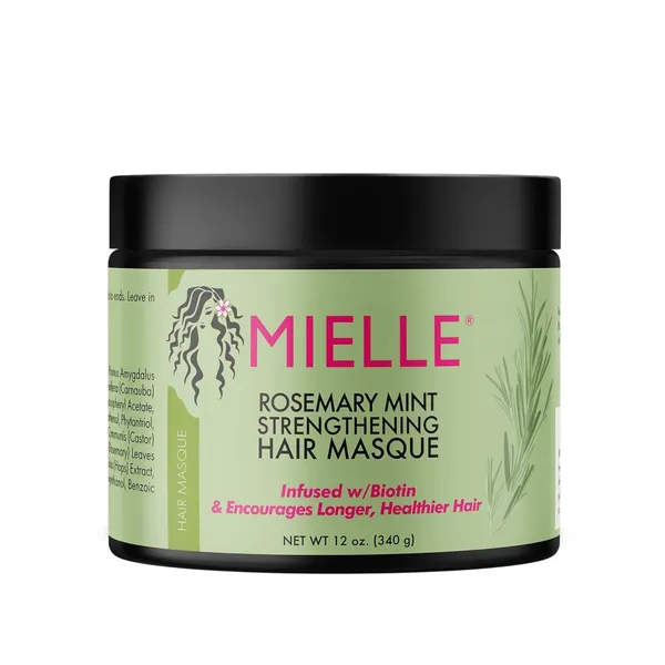 MIELLE_Rosemary_Mint_Strengthening_Hair_Masque,_Essential_Oil_&_Biotin_Deep_Treatment,_Miracle_Repair_for_Dry,_Damaged,_&_Frizzy_Hair_340gm,1_Count