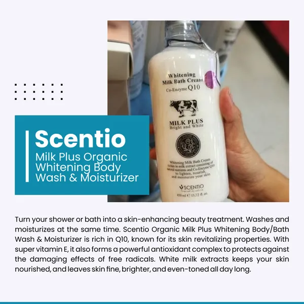 Scentio_Milk_Plus_Organic_Whitening_Body_Wash_&_Moisturizer_(Cream)_(Made_In_THAILAND)._Shower_Gel_excellent_for_dry_skin._2-in-1_Wash_and_Moisturize_450_ML