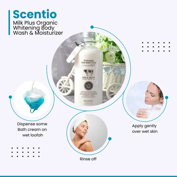 Scentio_Milk_Plus_Organic_Whitening_Body_Wash_&_Moisturizer_(Cream)_(Made_In_THAILAND)._Shower_Gel_excellent_for_dry_skin._2-in-1_Wash_and_Moisturize_450_ML